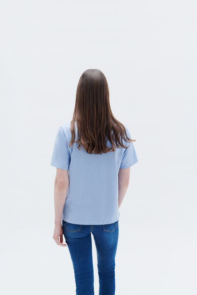 T-shirt tsally denim baby bleu femme
