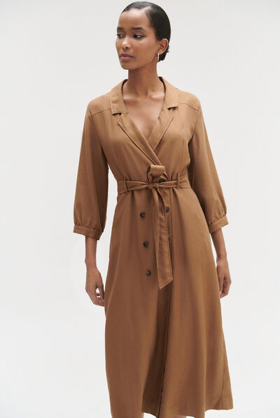 robe alma camel femme