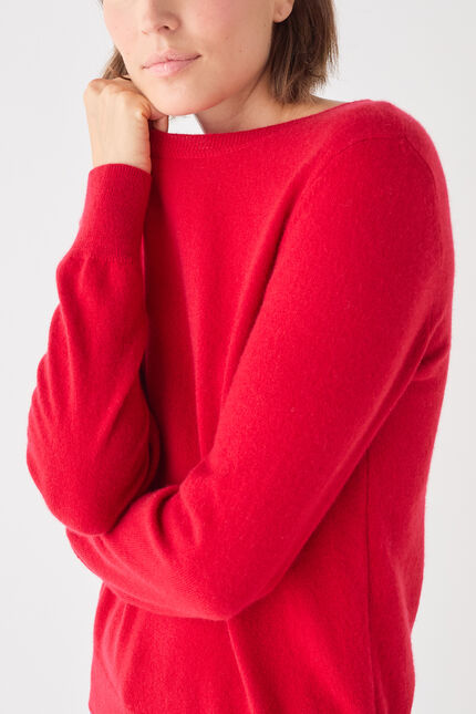 Pull magda2 100 % cachemire rouge femme