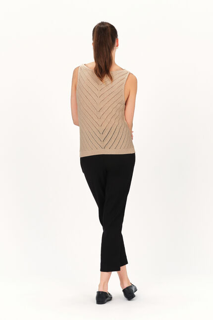 Pull manel beige femme