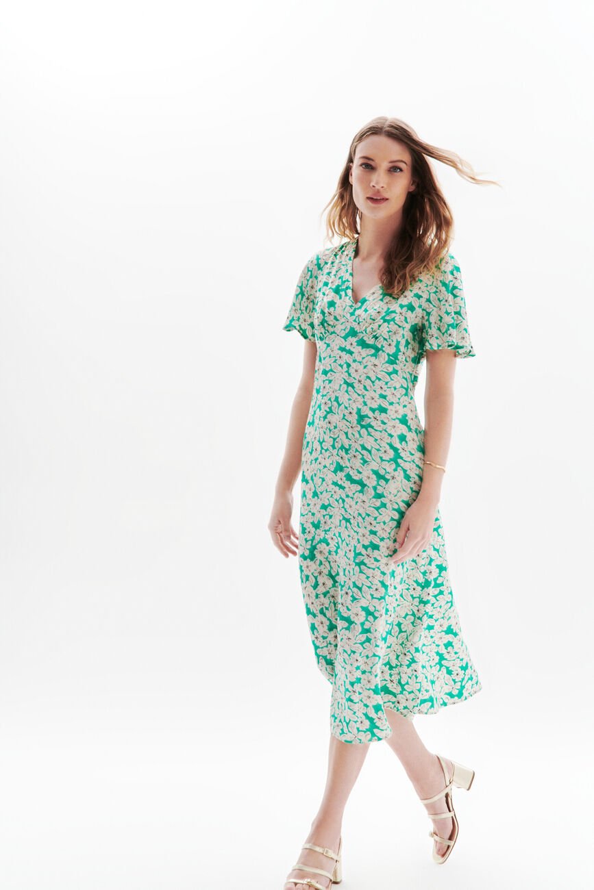 Jurk Rosely1 vert canard vrouw