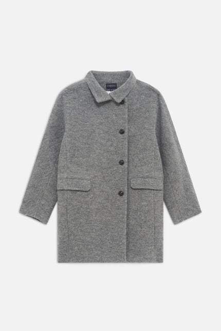 Manteau Gerome 100% laine gris clair femme