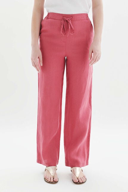 Hose Pigment 100 % Leinen rouge foncé damen