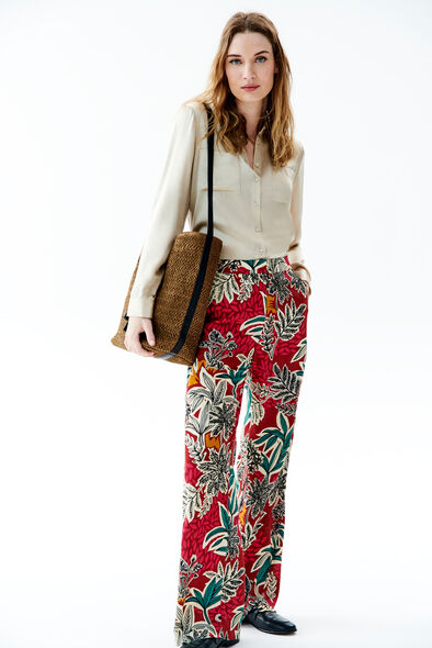 Pantalon patoche rouge fonce femme