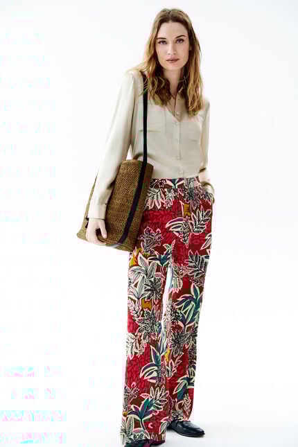 Pantalon patoche rouge fonce femme
