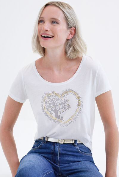 t-shirt janice toutes à l'école blanc femme