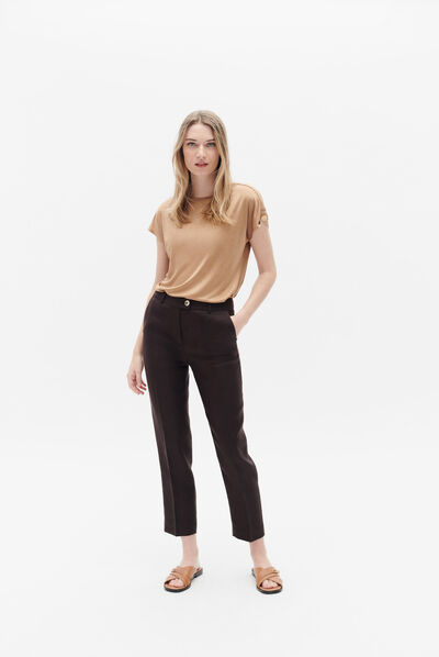 pantalon randy marron fonce femme