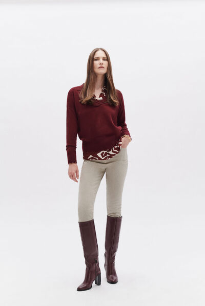 Pull marcelin bordeaux femme