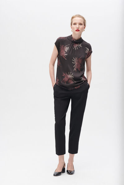 Blusa Carmen nero donna