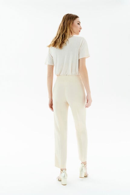 Pantalon parure creme femme