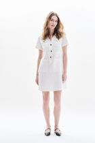 Laure 100% linen dress white woman