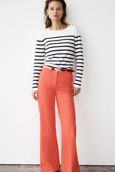 pantaloni lazzaro arancio donna
