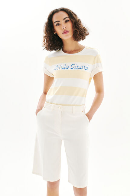 T-shirt Thugo3 jaune pastel femme