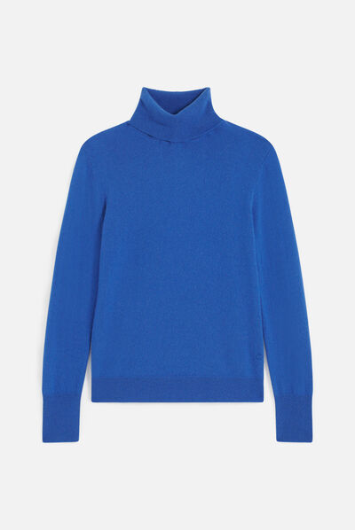 pull dylan b 100% cachemire bleu electrique femme