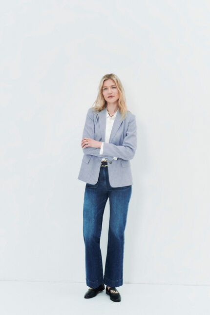 Veste voilier bleu ciel femme
