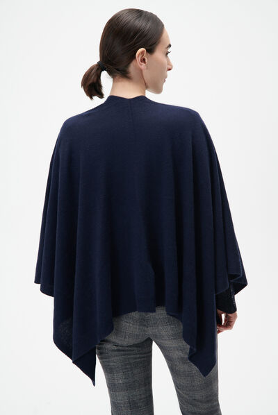 Poncho hera azul-marinho mulher
