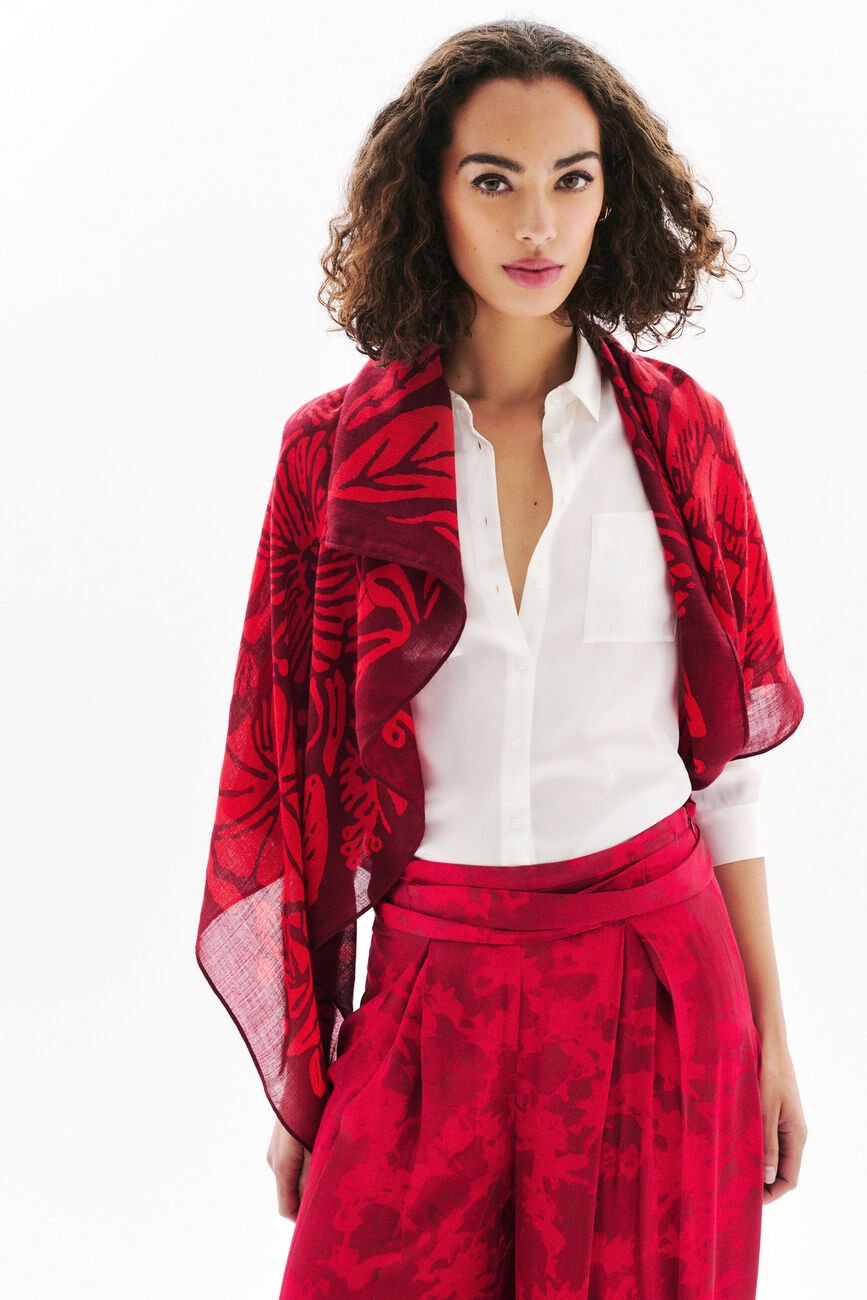 lery 100% wool scarf burgundy woman