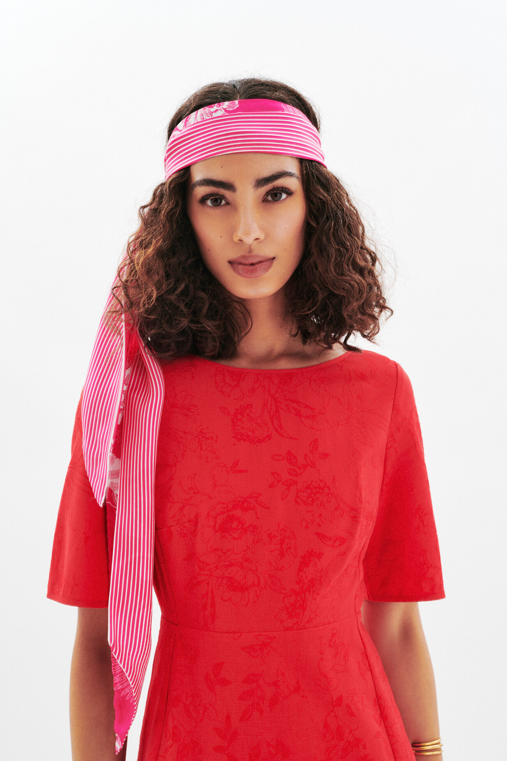 Foulard Mila 100% soie rose fushia femme