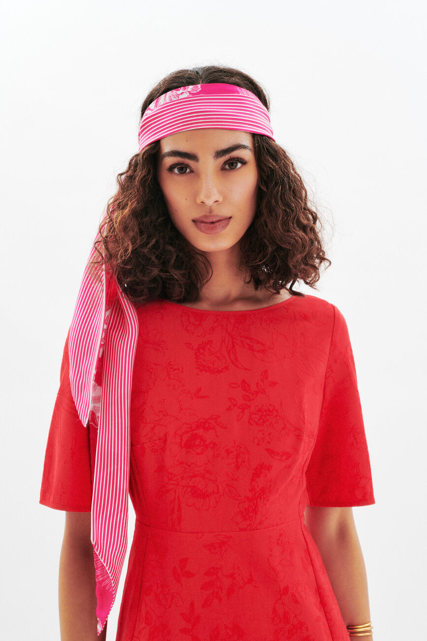 Foulard Mila 100% soie rose fushia femme