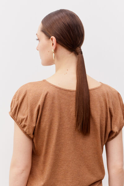 T-shirt Holly camel vrouw