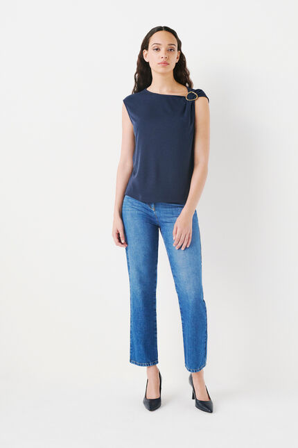 T-shirt tnala bleu marine femme