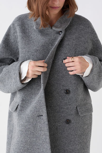 Abrigo Gerome 100% lana gris claro mujer