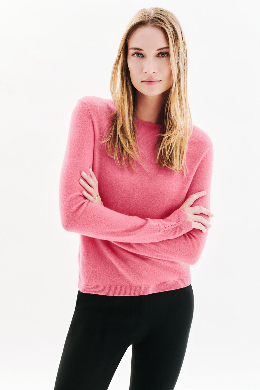 Mzoan 100% cashmere sweater dusty pink woman