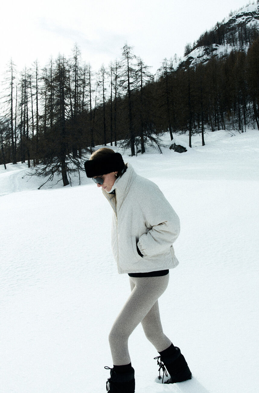 Doudoune glace beige femme