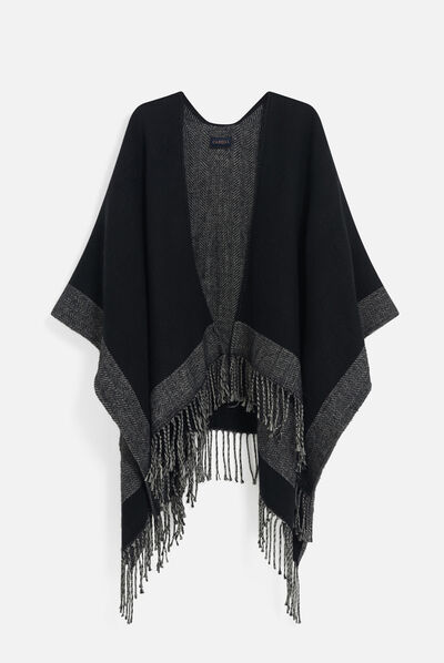 Poncho harone noir femme
