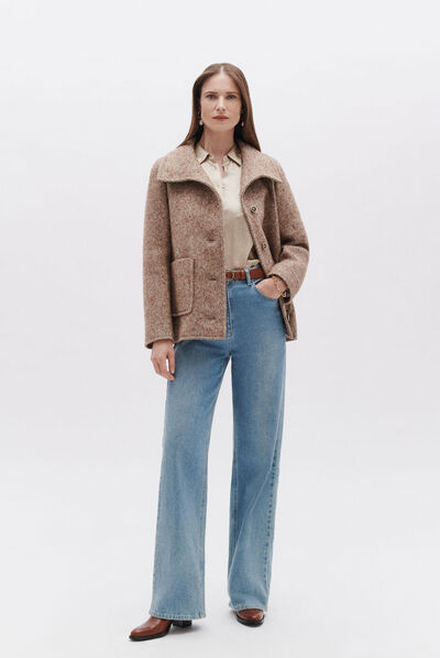 Manteau goa marron cognac femme