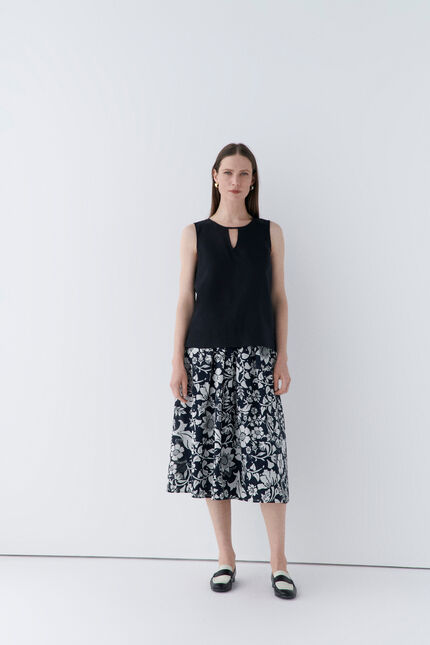 Blusa cilda 100% lino nero donna