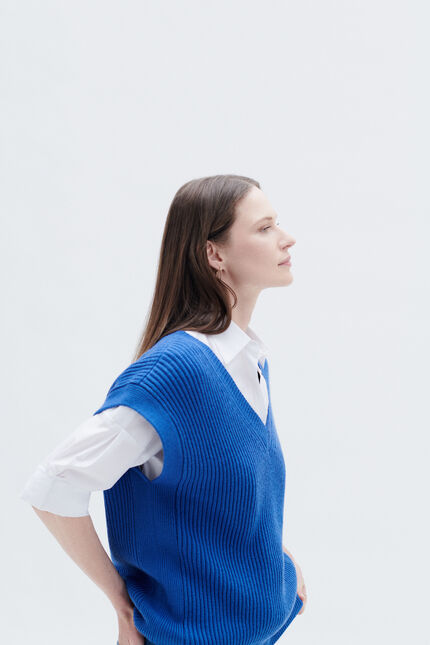 Pull mcurt bleu electrique femme