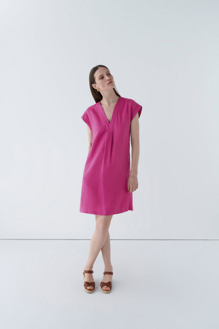 robe mirabellebis 100% lin violet femme