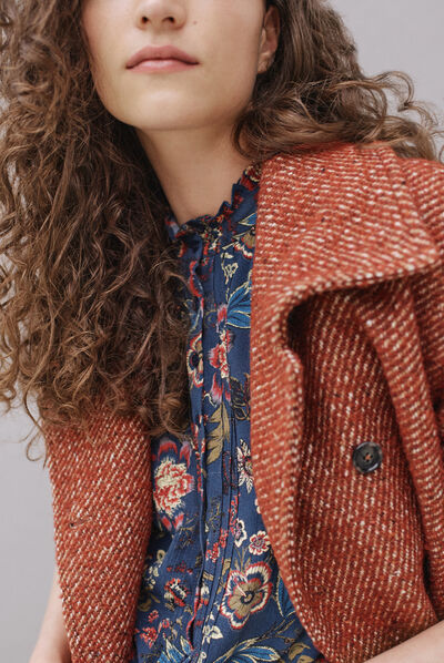 manteau neil orange femme