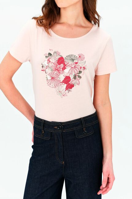 T-shirt Toutes à l'école taxime heart rosa madreperla donna