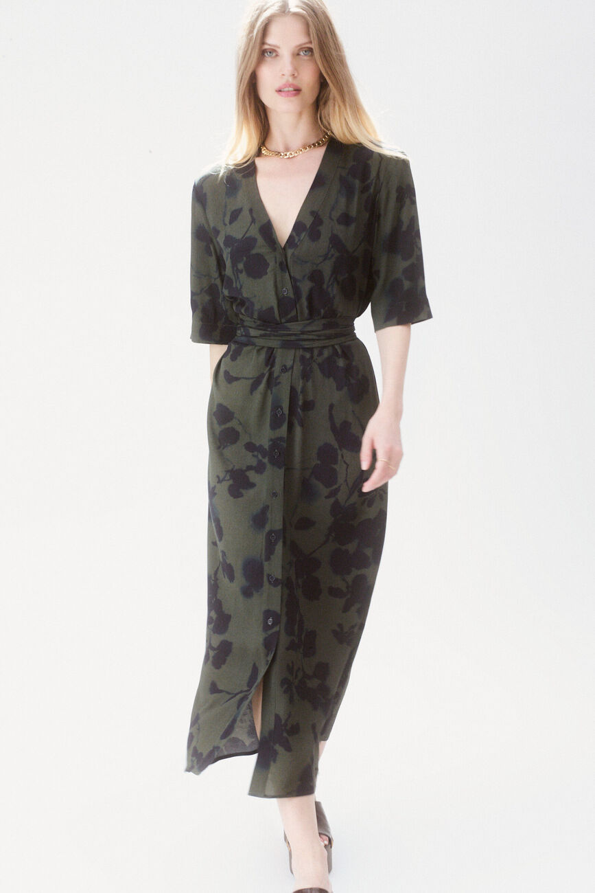 Robe Relisa vert kaki femme