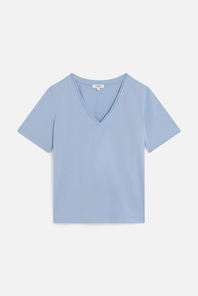 T-shirt tsally denim baby bleu femme