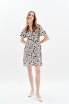 Rose dress dark blue woman