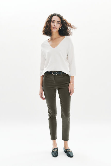 pantalon tony vert kaki femme