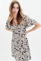 Rose dress dark blue woman