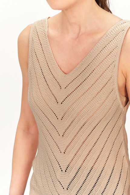 Pull manel beige femme