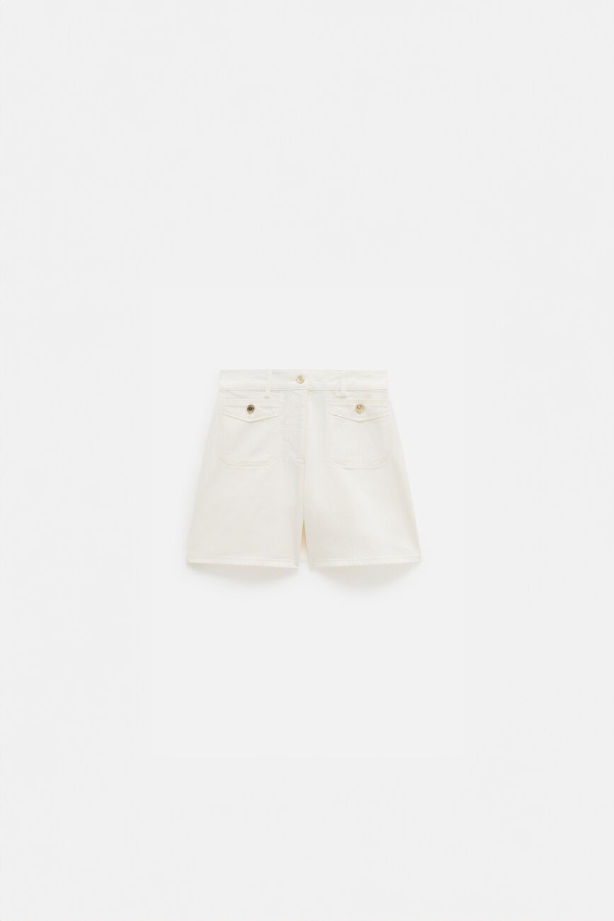 Short saphir blanc femme