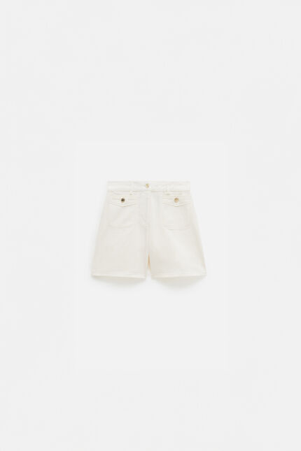 Short saphir blanc femme