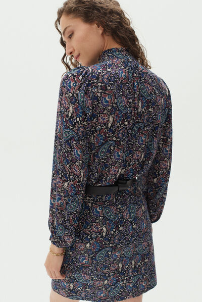 chemisier pascaline bleu marine femme