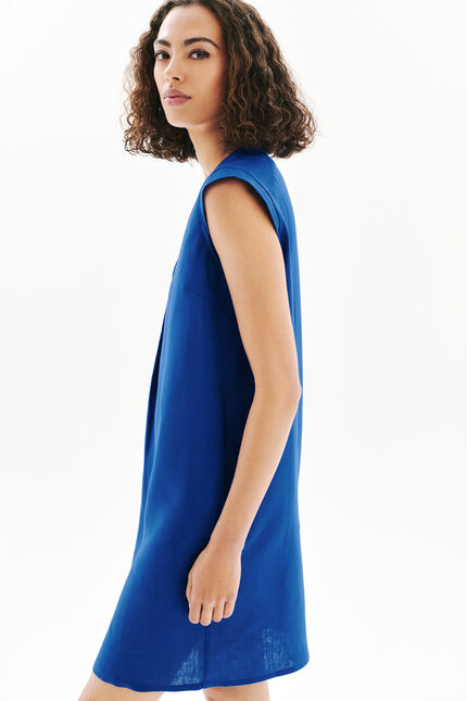 robe pamela 100% lin bleu femme