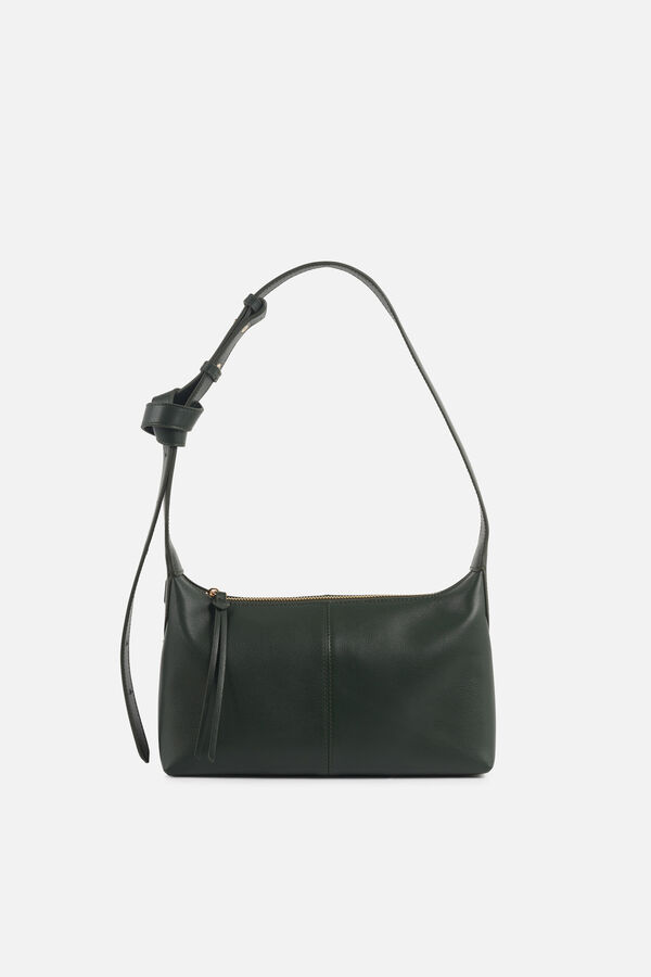 Sac Soa en cuir naturel vert kaki femme
