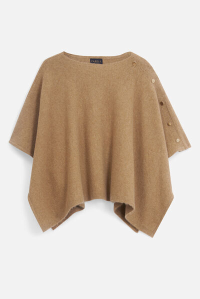 poncho lisa b camel femme