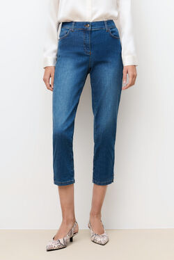 calças de ganga corsários caleb b denim stone mulher