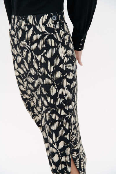 Jupe gina bicolore noir femme