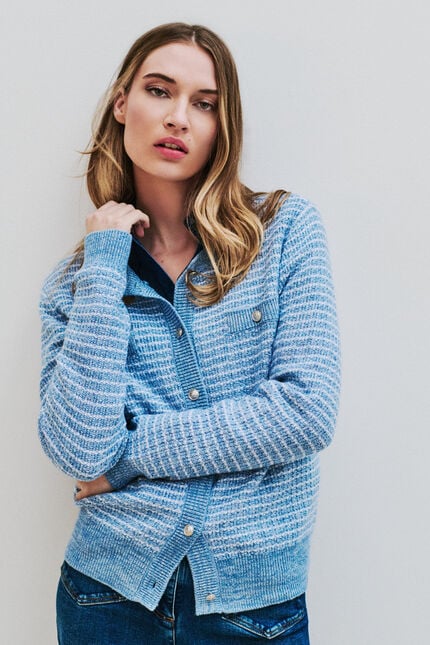 Mleonie waistcoat baby blue denim woman